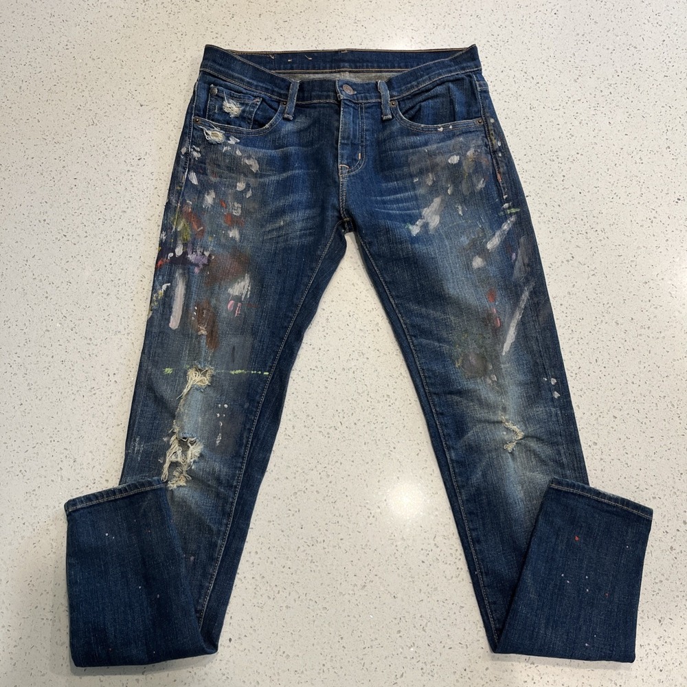 polo ralph lauren Women's Paint Work Distressed Relaxed Skinny Size 24 Jeans